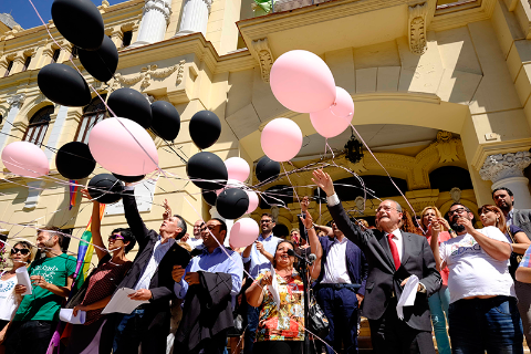 Acto de repulsa con los integrantes de la Mesa Técnica de Entidades.