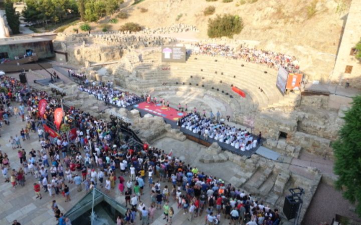 En el Teatro Romano, presentación de los equipos de la Vuelta Ciclista a España.