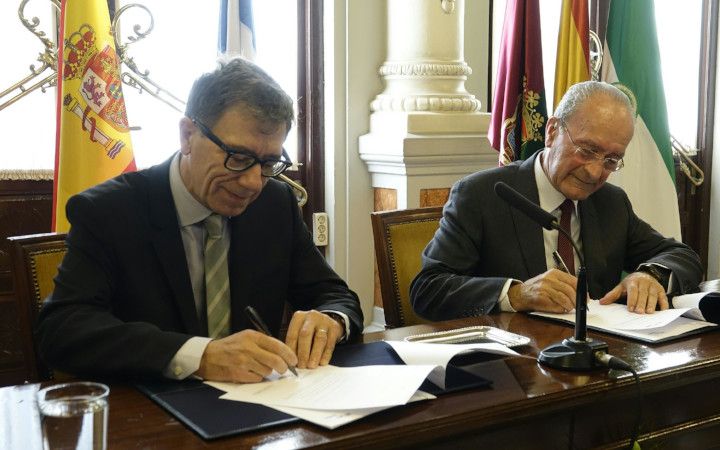 Firma del protocolo para extender hasta 2020 la actividad del Centro Pompidou Málaga.