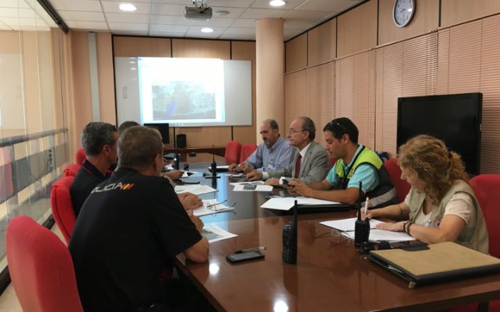 Simulacro municipal de evacuación en caso de inundación por tsunami, que se ha desarrollado hoy en Guadalmar