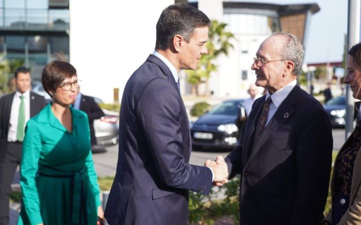 Visita del presidente del Gobierno de España Pedro Sánchez al Parque Tecnológico de Andalucía en Málaga y al Museo Picasso Málaga