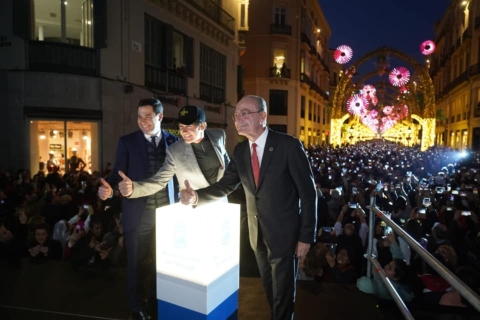 Acto de inauguración del alumbrado navideño.