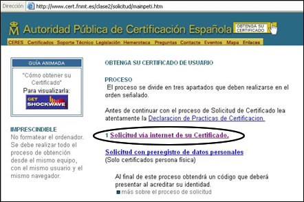 Web Fábrica Nacional de Moneda y Timbre