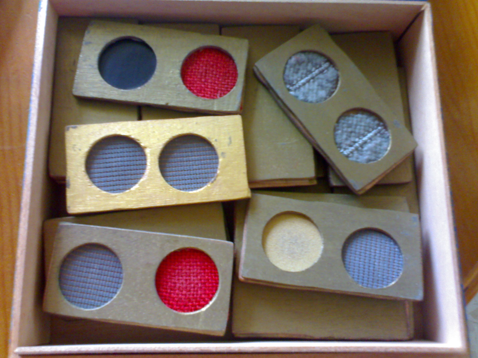 Macrofichas de dominó con distintas texturas