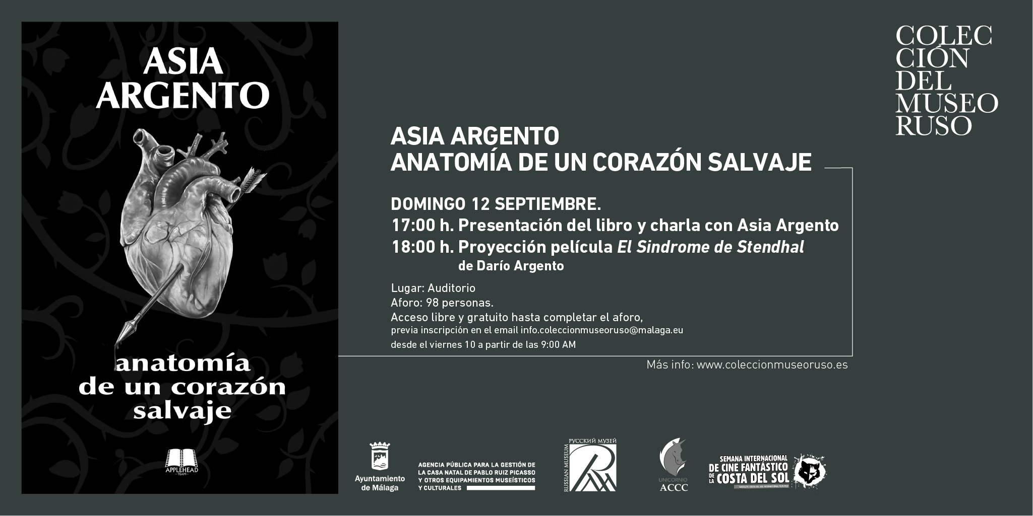 LA COLECCIÓN DEL MUSEO RUSO ACOGE LA PRESENTACIÓN DEL LIBRO ANATOMÍA DE UN CORAZÓN SALVAJE DE ASIA ARGENTO (Abre en ventana nueva)