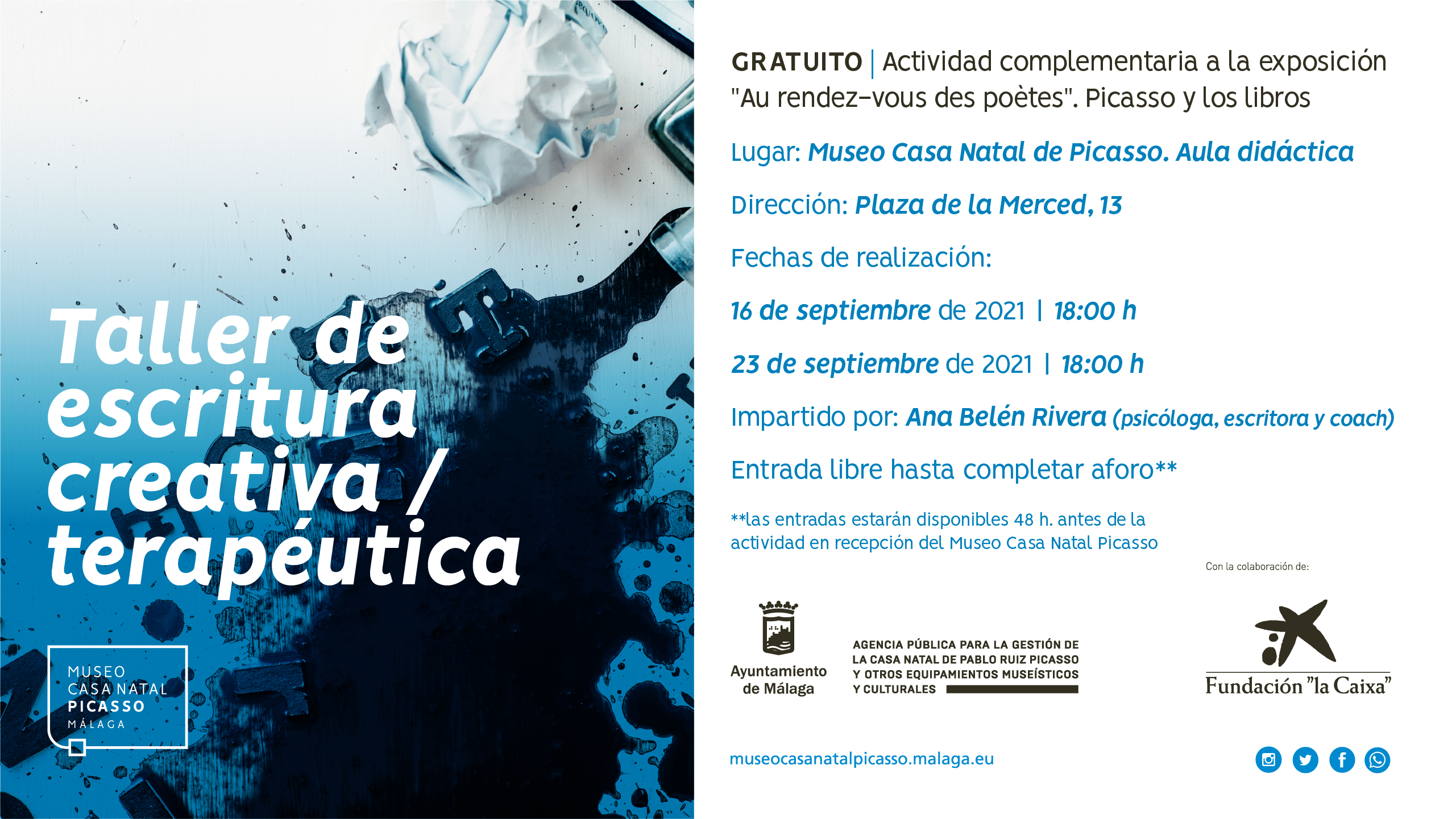 EL MUSEO CASA NATAL PICASSO ORGANIZA UN TALLER QUE AYUDA A EXPRESAR LAS EMOCIONES A TRAVÉS DE LA ESCRITURA (Abre en ventana nueva)