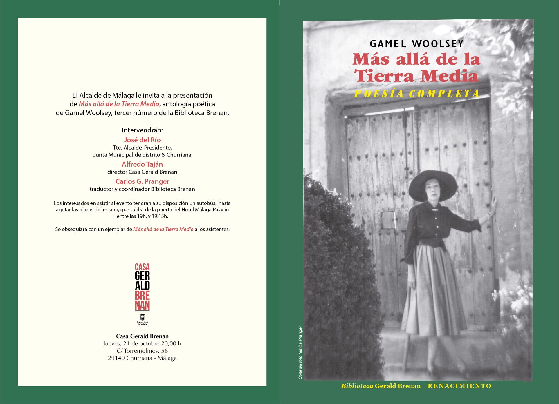LA CASA GERALD BRENAN CULMINA SU OTOÑO DEDICADO A GAMEL WOOLSEY  CON LA PRESENTACIÓN DE SU ANTOLOGÍA POÉTICA EN ESPAÑOL (Abre en ventana nueva)