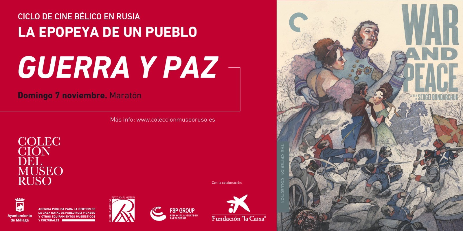 EL AUDITORIO DE LA COLECCIÓN DEL MUSEO RUSO ACOGE UN MARATÓN DE CINE CON EL FILME GUERRA Y PAZ DENTRO DEL CICLO LA EPOPEYA DE UN PUEBLO (Abre en ventana nueva)