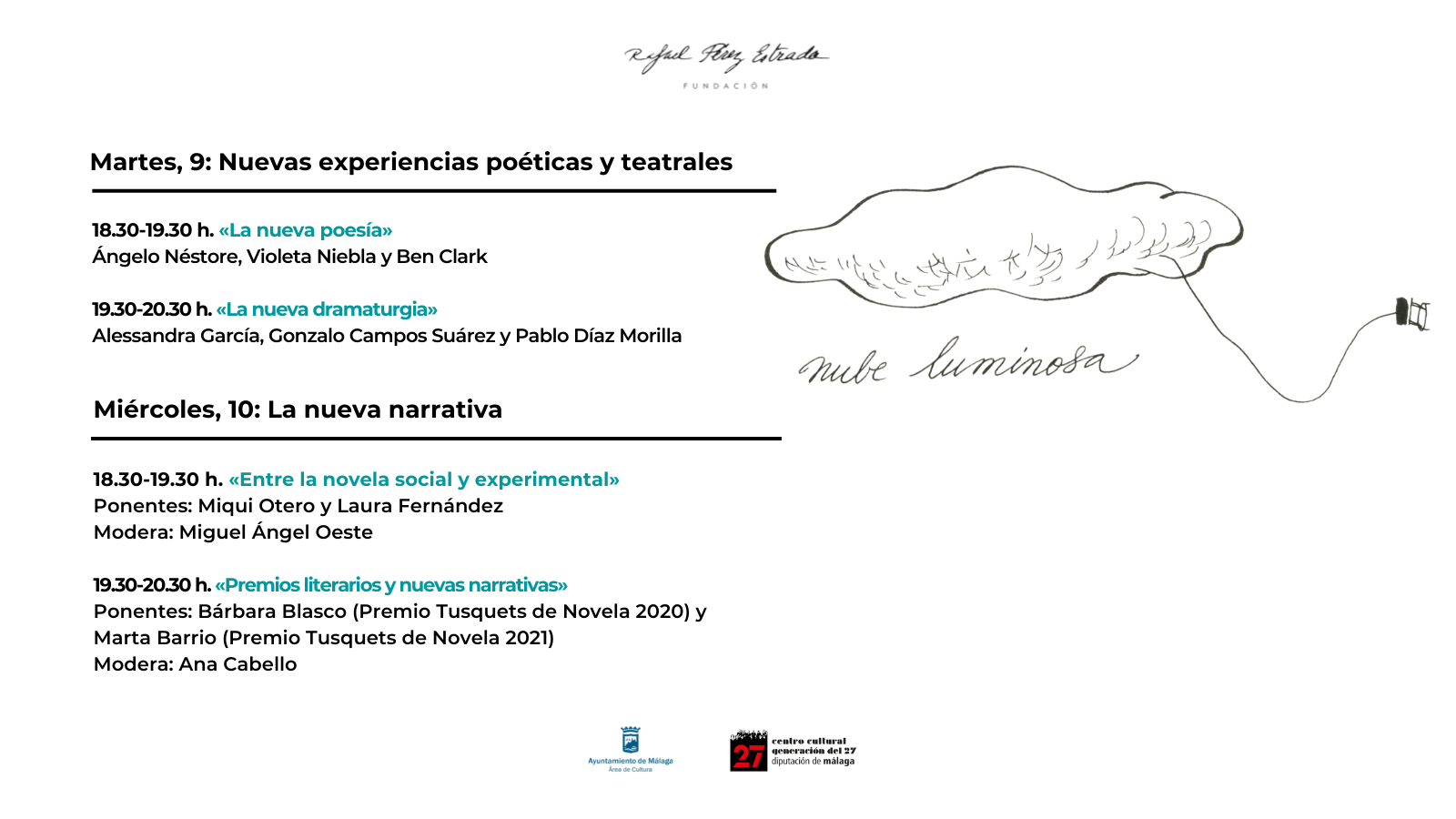LA FUNDACIÓN PÉREZ ESTRADA CELEBRA EL VI SEMINARIO LA NUBE SOBRE LA NUEVA LITERATURA CON AUTORES COMO MIQUI OTERO, LAURA FERNÁNDEZ O MIGUEL ÁNGEL OESTE

 (Abre en ventana nueva)