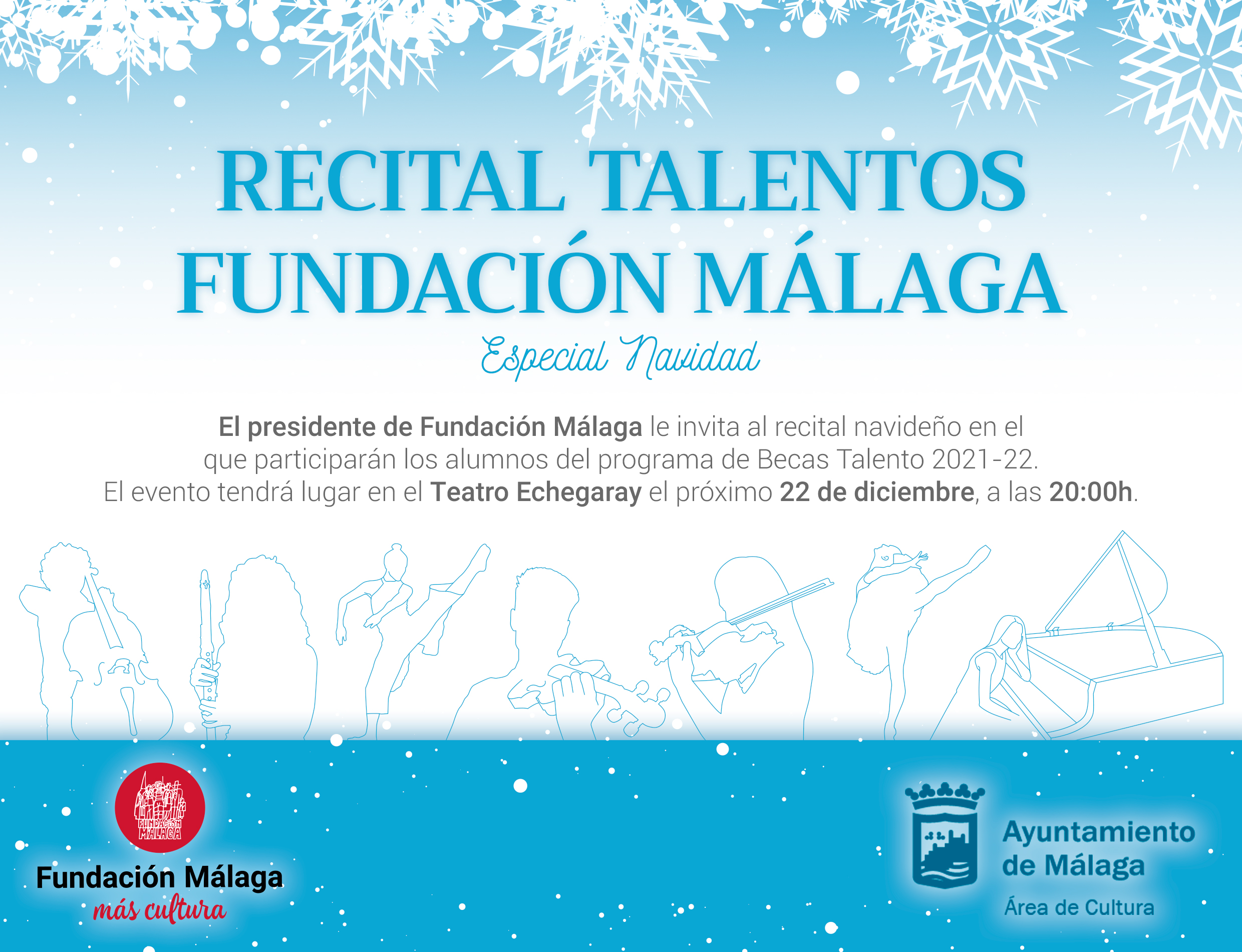 LOS ALUMNOS DE LAS BECAS TALENTO FUNDACIÓN MÁLAGA 2021/22 SE UNEN EN UN RECITAL POR NAVIDAD