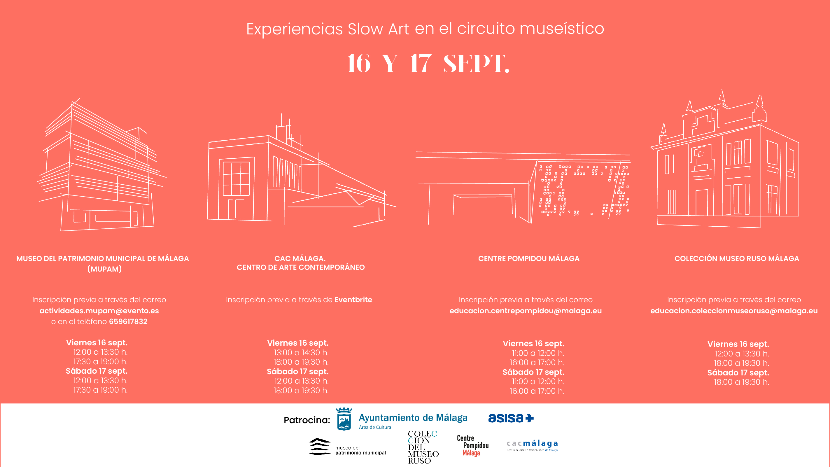 MÁLAGA SE SUMA A TIEMPO DE ARTE SLOW ART CIRCUIT SPAIN, LOS DÍAS 16 Y 17 DE SEPTIEMBRE CON
 ...