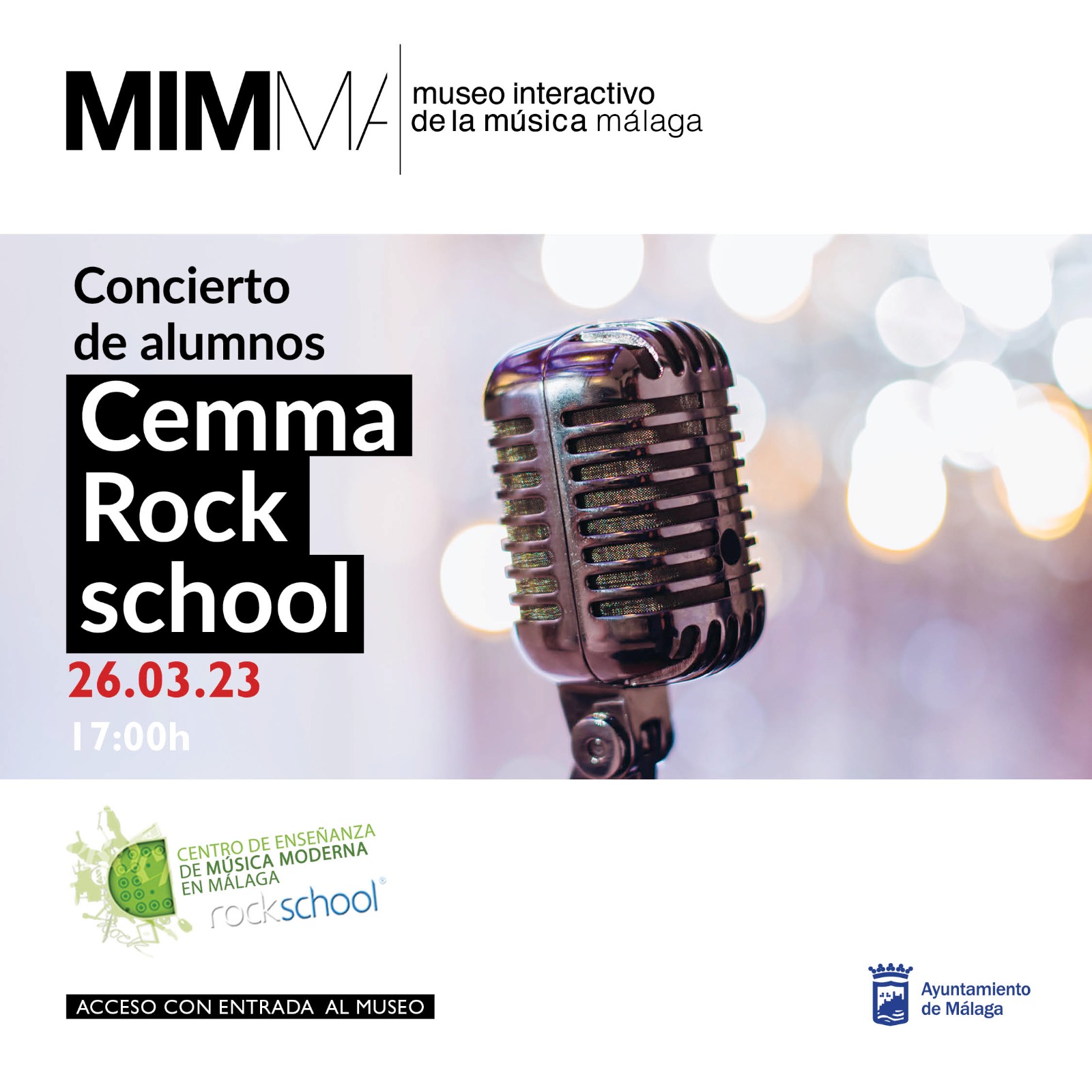 CONCIERTO A CARGO DE LOS ALUMNOS DE LA ESCUELA CEMMA ROCKSCHOOL EN EL MIMMA (Abre en ventana nueva)