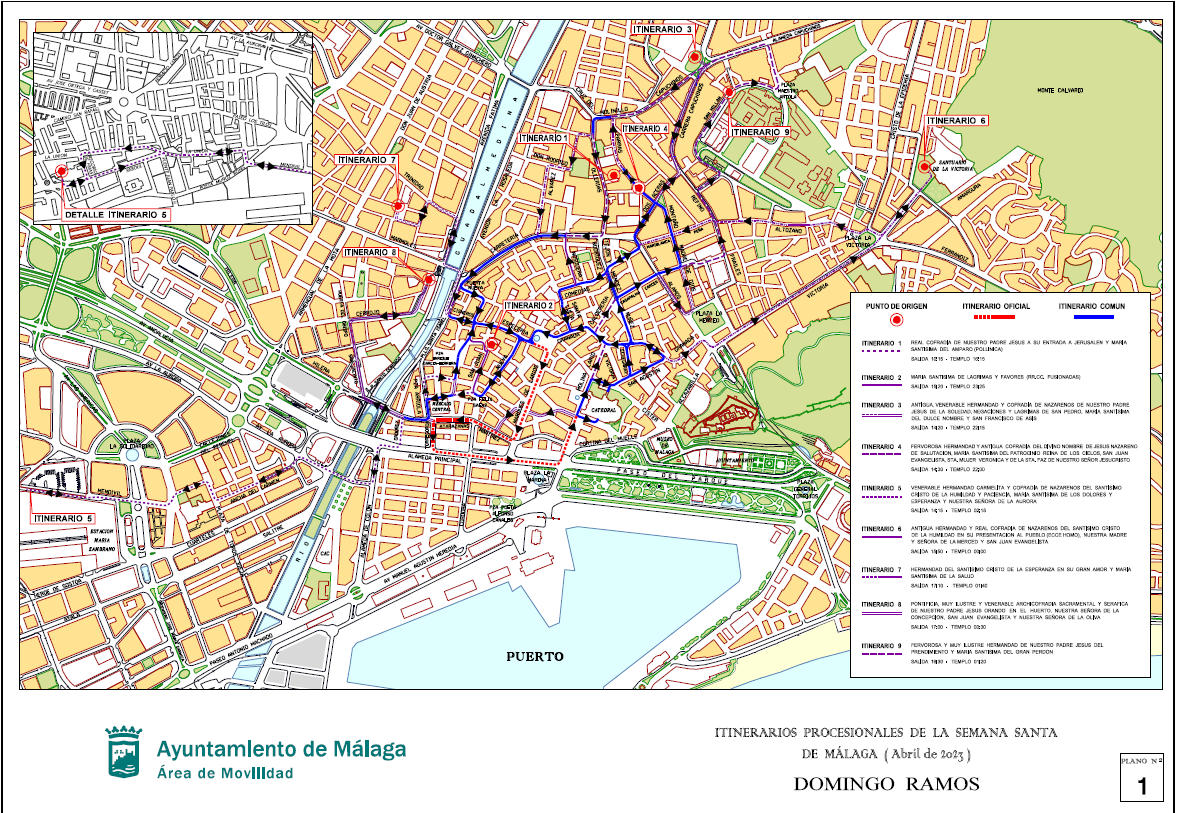 ITINERARIOS PROCESIONALES: DOMINGO DE RAMOS