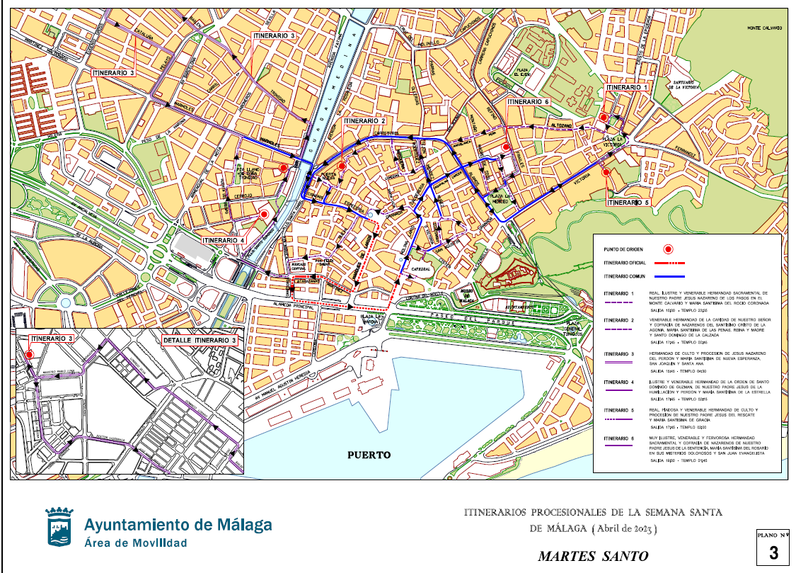 ITINERARIOS PROCESIONALES: MARTES SANTO