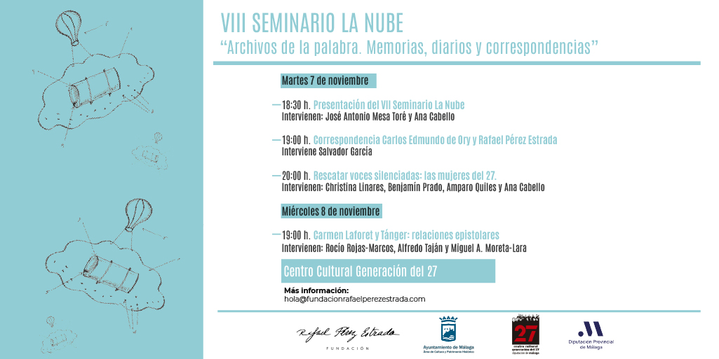 MEMORIAS, DIARIOS Y CORRESPONDENCIAS, PROTAGONISTAS DEL VIII SEMINARIO LA NUBE DE LA FUNDACIÓN
RAFAEL PÉREZ ESTRADA