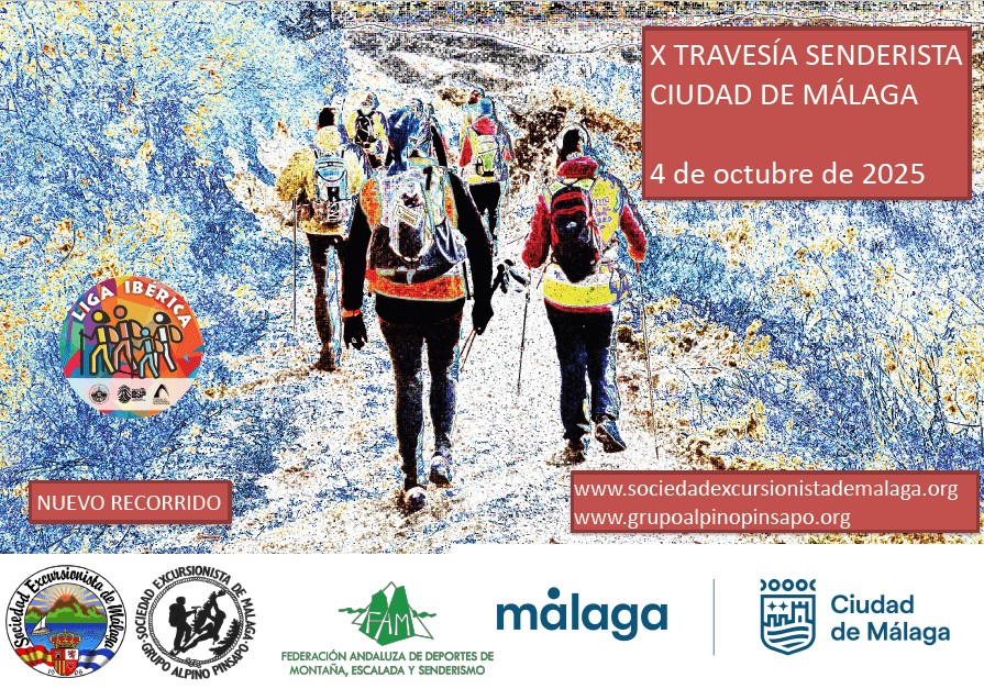 La X Travesía Senderista ‘Ciudad de Málaga’ de la sociedad excursionista se celebra el 4 de octubre