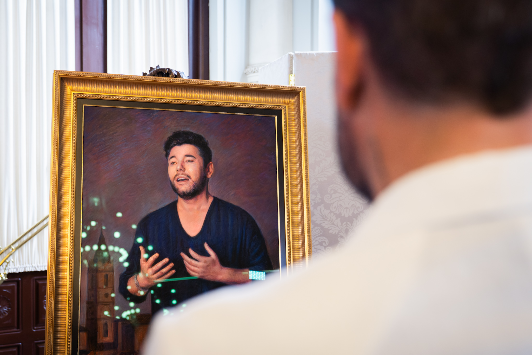 Presentación del cuadro con motivo del 50º aniversario del Concurso Nacional de Saetas de Málaga