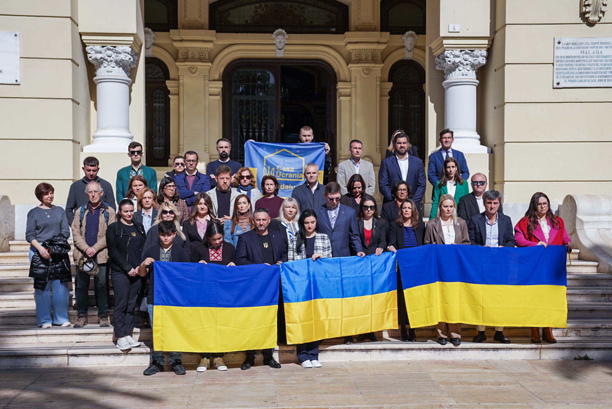 Minuto de silencio con motivo del cuarto aniversario de la invasión de Rusia a Ucrania